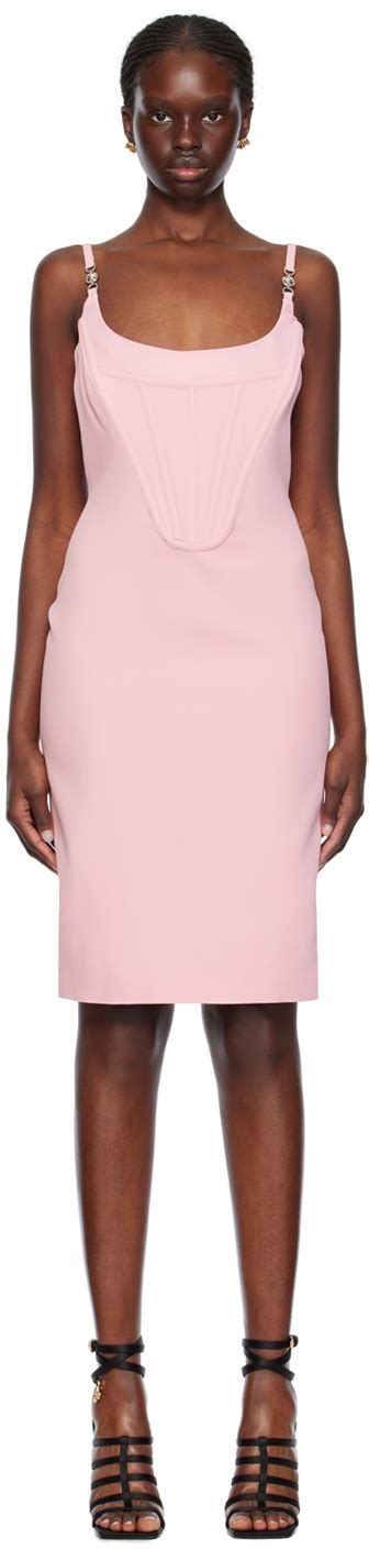 versace pink velvet dress|pink versace corset with pant.